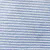 Close-up of blue and white striped fabric texture, showing detailed pattern and weave.
