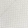 Close-up of a white textured fabric with a waffle pattern, showing detailed weaving in a diagonal grid design.