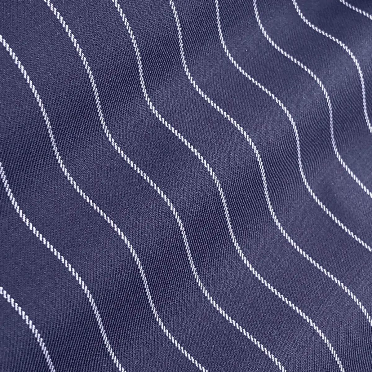 Midnight Navy Pinstripe Wool Blend